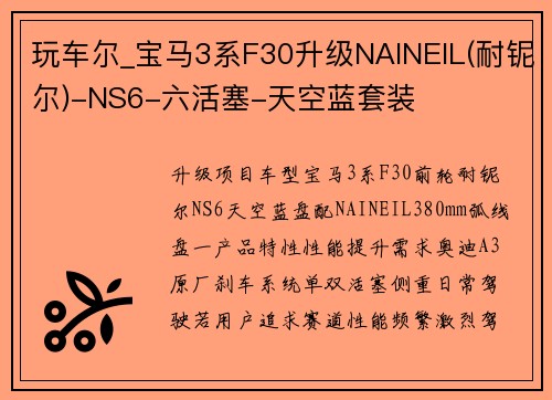 玩车尔_宝马3系F30升级NAINEIL(耐铌尔)-NS6-六活塞-天空蓝套装